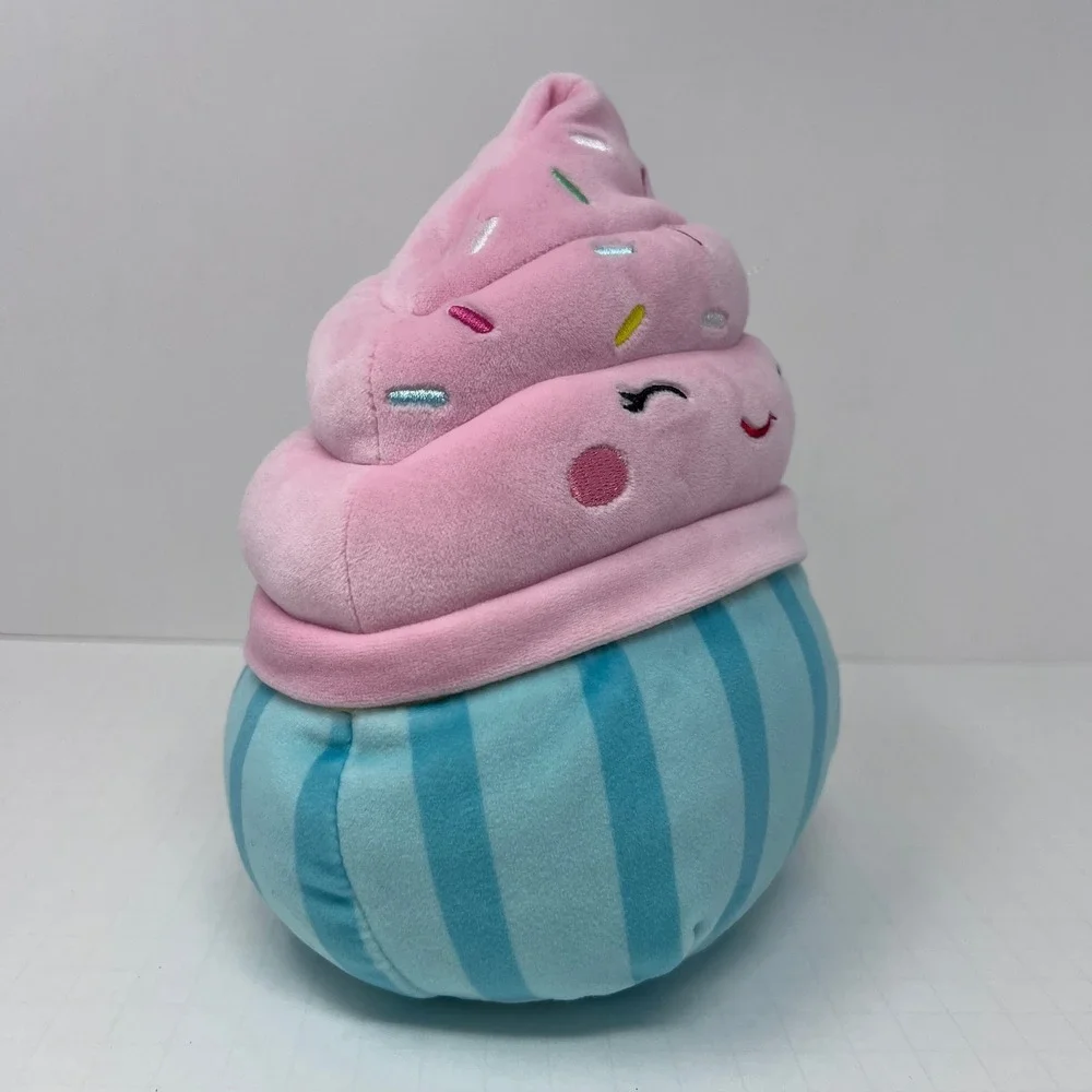 Squishmallows Deidre Cupcake 8 inch Pink Blue Sprinkles Foodie Plush‎ Toy